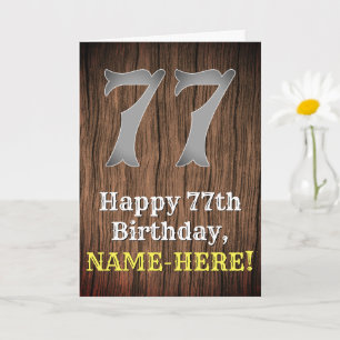 Cartão 77.o Aniversário: Country Western Inspirou Olhar,