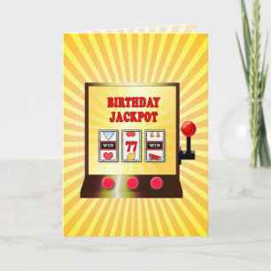 Cartão 77th birthday slot machine card