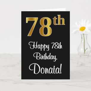 Cartão 78º aniversário ~ Legant Luxurious Faux Dourado 