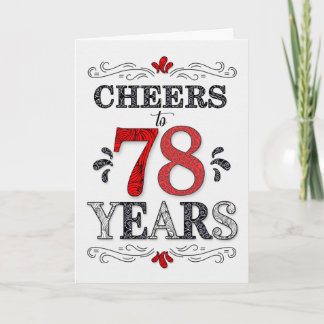 Cartão 78.º Aniversário da Saúde no Padrão Preto Branco V