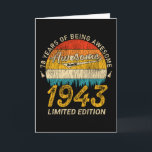 Cartão 78 anos Bday 1943 Impressionante desde o 78º anive<br><div class="desc">Design de aniversário Para qualquer um que seja o horóscopo,  diga difícil e entubado,  mas vale totalmente a pena.Vista com orgulho no trabalho,  academia perfeita para combinar com shorts,  leggings ou jeans para uma aparência casual,  mas tendenciosa</div>
