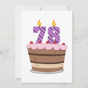 Cartão 78 anos no Bolo de Aniversário