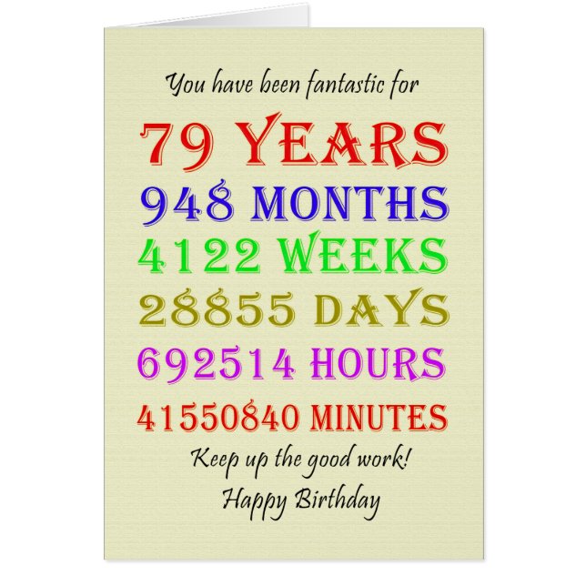 Cartão 79.º aniversário (Frente)