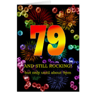 Cartão 79.º aniversário ainda em chamas
