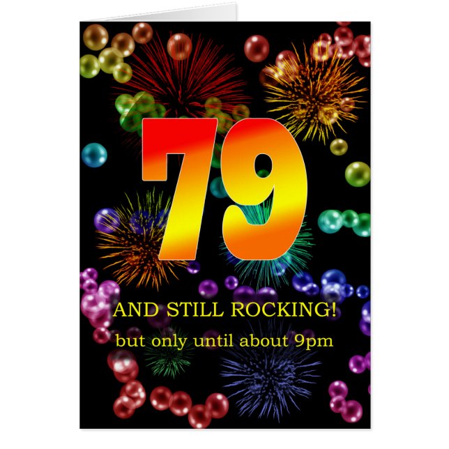 Cartão 79.º aniversário ainda em chamas (Frente)