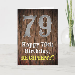 Cartão 79.o Aniversário: Country Western Inspirou Olhar,