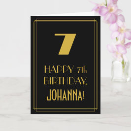 Cartão 7 Birthday - Arte Deco Inspirou o Olho "7" & Nome