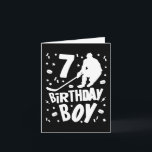 Cartão 7 Birthday Boy Ice Hockey Kids 7 Anos Festa<br><div class="desc">7 Birthday Boy Ice Hockey Kids 7 Anos de Festa Dotada</div>