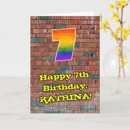 Cartão 7 de aniversário: Arco-Íris 7 inspirado no Grafite