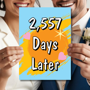 Cartão 7 de aniversário de casamento sete anos depois