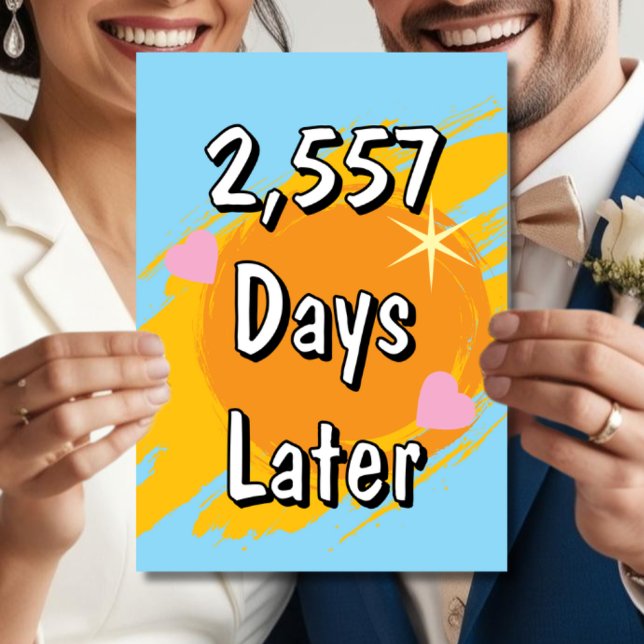 Cartão 7 de aniversário de casamento sete anos depois (Criador carregado)