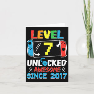 Cartão 7 Desbloqueado Incrível Desde 2017 Video Game Aniv