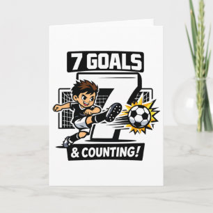 Cartão 7 Gols E Contando Aniversário de Futebol para Meni