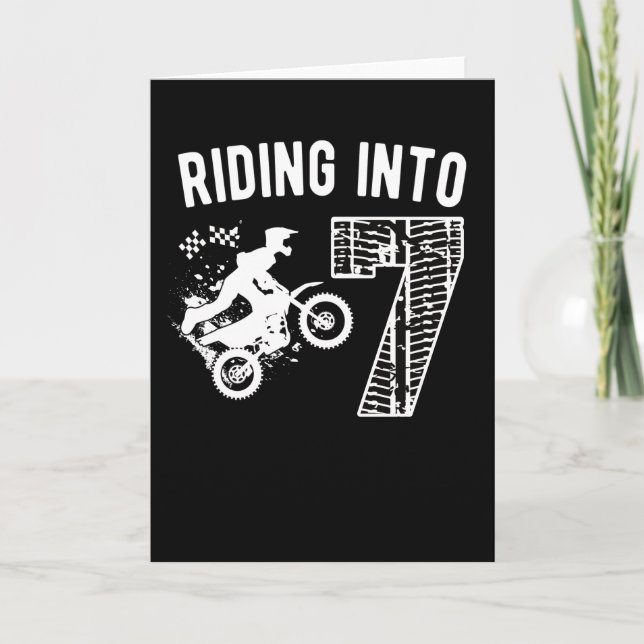 Cartão 7th Birthday Gift Dirt Bike 7 Years Old Motocross (Frente)