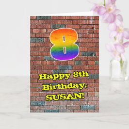 Cartão 8º aniversário: Arco-Íris inspirado em Grafite div