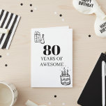 Cartão 80 anos de 80 incrível<br><div class="desc">Este design pode ser personalizado escolhendo a opção Editar Design. Você também pode transferir para outros itens. Entre em contato comigo em colorflowcreations@gmail.com ou use a opção de bate-papo no topo da página se você quiser ter este design em outro produto ou precisar de assistência. Veja mais designs ou siga-me...</div>