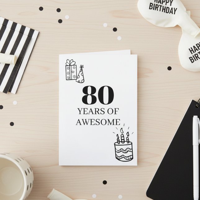 Cartão 80 Anos de Incrível 80º aniversário (Criador carregado)