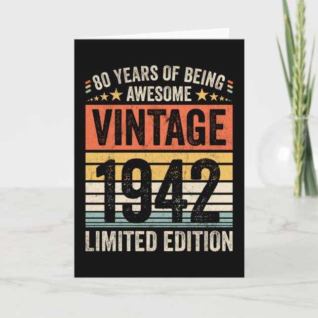 Cartão 80 Anos Sendo Incrível Vintage 1942 (Frente)