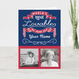 Cartão 80 Birthday do mundo de 80 anos mais adorável