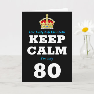 Cartão 80 Birthday Engraçado Mantenha calma, adicione men