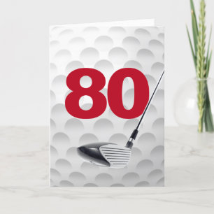 Cartão 80 Birthday Golf Ball Design