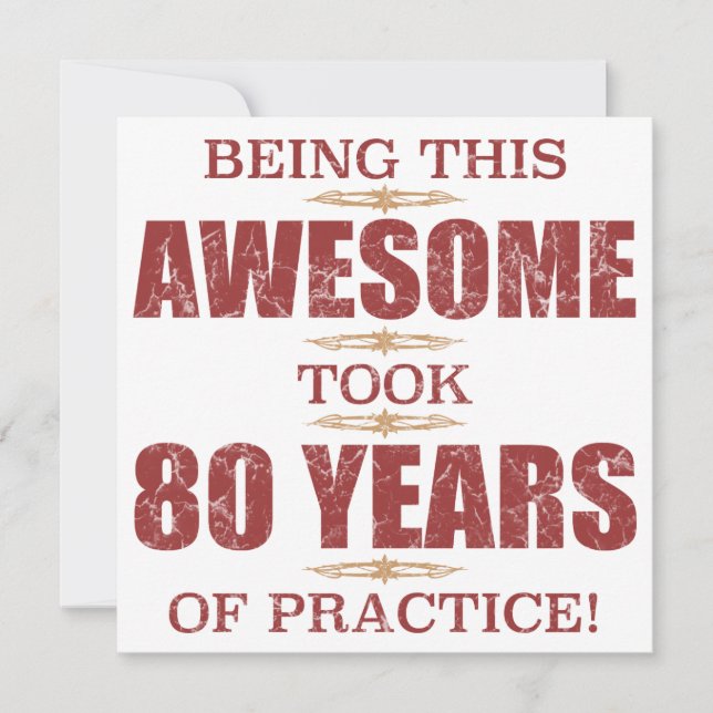 Cartão 80 Birthday Incrível (Frente)