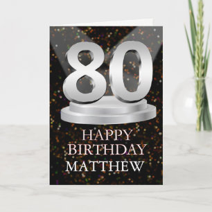 Cartão 80 Birthday Spotlight Adicionar Uma Placa De Nome