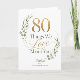 Cartão 80 Coisas Personalizadas que Amamos em Você