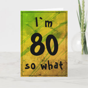 Cartão 80 e daí Diversão Abstrato Verde 80º Aniversário