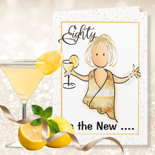 Cartão 80 e Fabulosa e Engraçada Cartoon Fêcil, Feliz Fêc