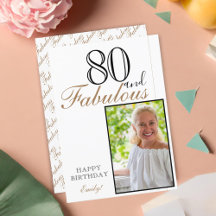 80 e Fabuloso Foto de Aniversário Elegante