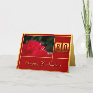 Cartão 80th Birthday Rhododendron + Quote Greeting Card