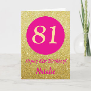 Cartão 81ruas Feliz Aniversário Rosa Quente e Dourado Bri