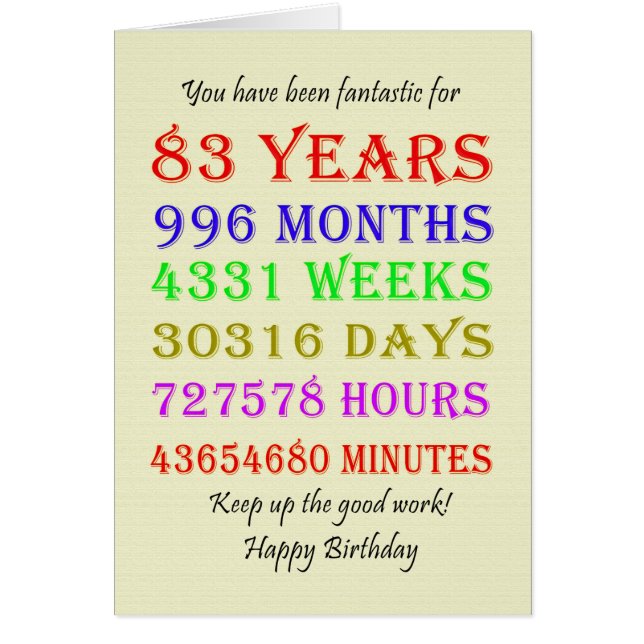 Cartão 83º aniversário - Marcos (Frente)