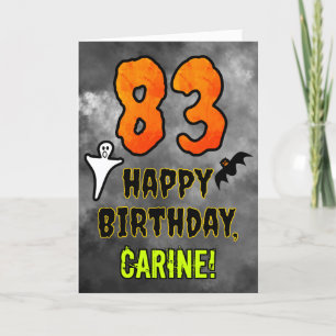 Cartão 83.o aniversário: Tema do Dia das Bruxas de Eerie