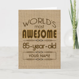 Cartão 85º aniversário da melhor fabulosa celebração mund