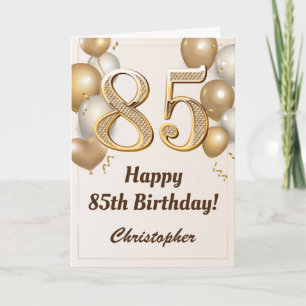 Cartão 85º aniversário dos Balões Dourados e do Aniversár