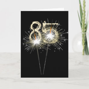Cartão 85º aniversário dos Sparklers de Preto 