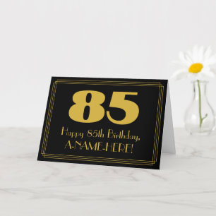 Cartão 85.º aniversário: Art Deco Inspirou o Olho "85" &