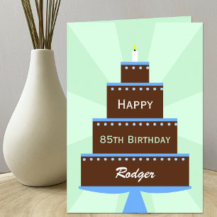 Cartão 85.º nome personalizado da placa de aniversário