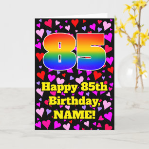 Cartão 85.o aniversário: Padrão de coração adorável,