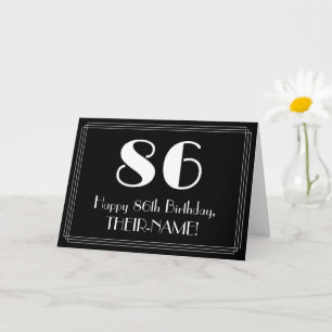 Cartão 86º aniversário ~ Arte Deco Inspirou "86", Nome