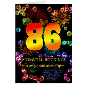 Cartão 86.º aniversário ainda em chamas