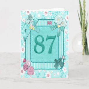 Cartão 87th birthday card with flowers