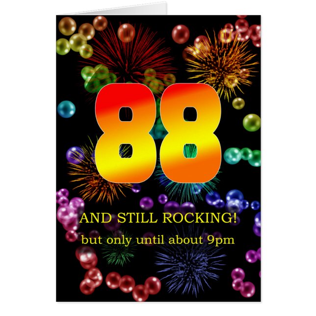 Cartão 88.º aniversário ainda em chamas (Frente)