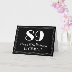 Cartão 89º aniversário ~ Arte Deco Inspirou "89", Nome