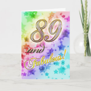 Cartão 89º aniversário para alguém Fabuloso