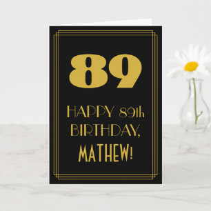 Cartão 89º Aniversário – Visual Inspirado no Art Déco "89