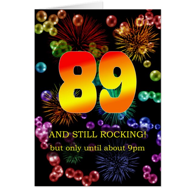 Cartão 89.º aniversário ainda está balançando (Frente)