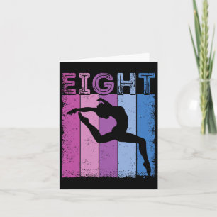 Cartão 8.º Aniversário ginástica Rapariga 8 Anos Gymna